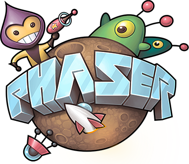 Phaser planet and alien logo